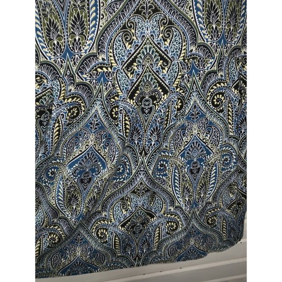 J.Jill Wearever Collection Sz MEDIUM Blue Paisley Pleated Tunic Top Stretch EUC - Picture 6 of 11